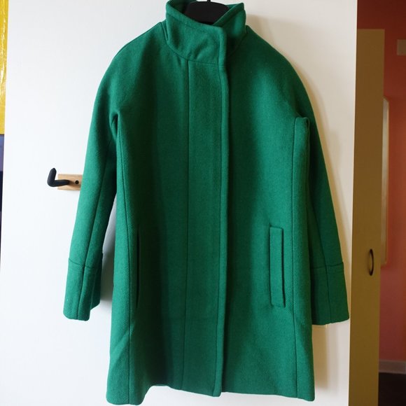 J.Crew Factory #AB946 New City Cocoon Coat Alpine Green 0P 0 Petite - Picture 7 of 15